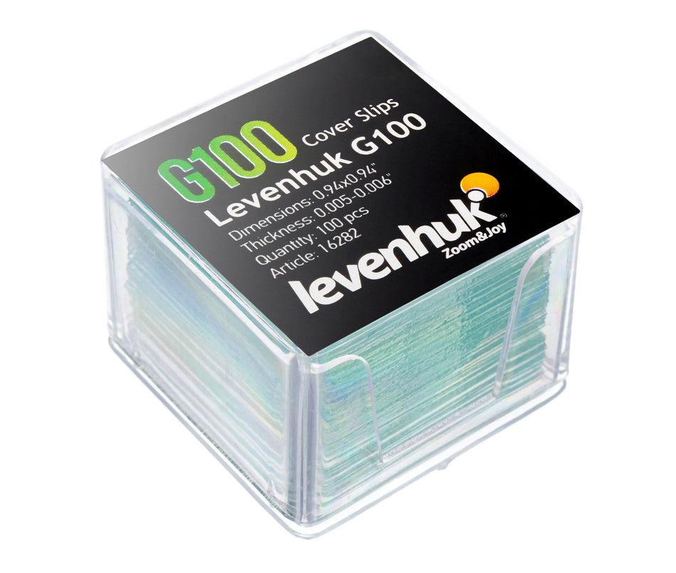 Cubreobjetos Levenhuk G100, 100 unidades