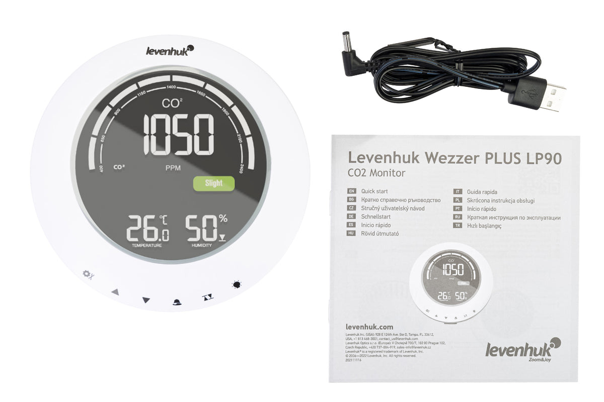 Medidor de CO₂ Levenhuk Wezzer PLUS LP90