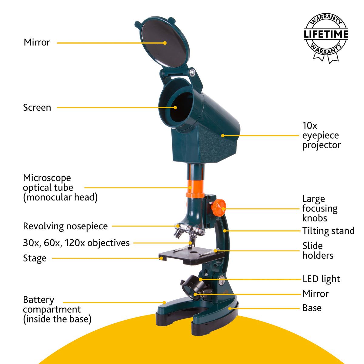 Microscopio Levenhuk LabZZ M3 con adaptador para cámara fotográfica